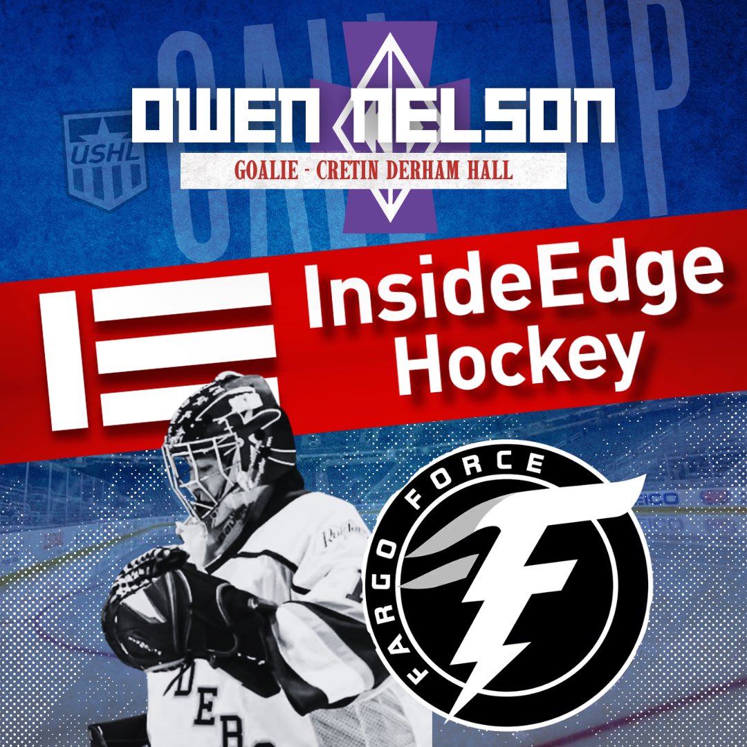Congrats to <a href="/IE_Hockey/">InsideEdge Hockey</a> member and former <a href="/cdhhockey/">CDH Raiders Hockey</a> goaltender Owen Nelson on getting called up to the <a href="/FargoForce/">Fargo Force</a> of the USHL 👏👏👏