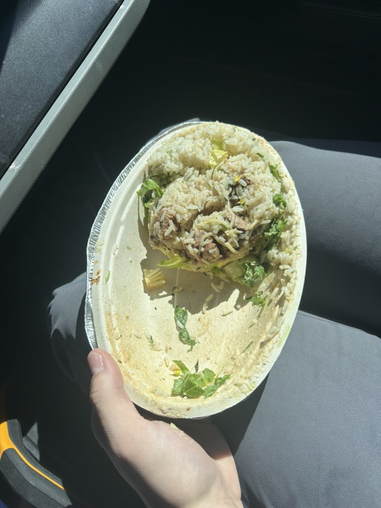 JPritti's tweet photo. Went to @chipotle for lunch today with my buddy’s asked for my normal order and was served this embarrassment. Gonna be taking my buisness to Moe’s from now on for sure this is an embarrassment and disgrace to the holy chipper we once knew https://t.co/S4US4JFvgF