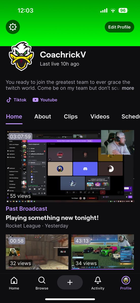 chaserichmond59's tweet photo. My name is Chase and I stream on twitch every night between 9-10pm C if anyone wants a safe place to come smile and have fun with me and my funny friends stop on in and say Hi! #twitch #streamer #affiliates #siege #rocketleague https://t.co/xeal04K4M2