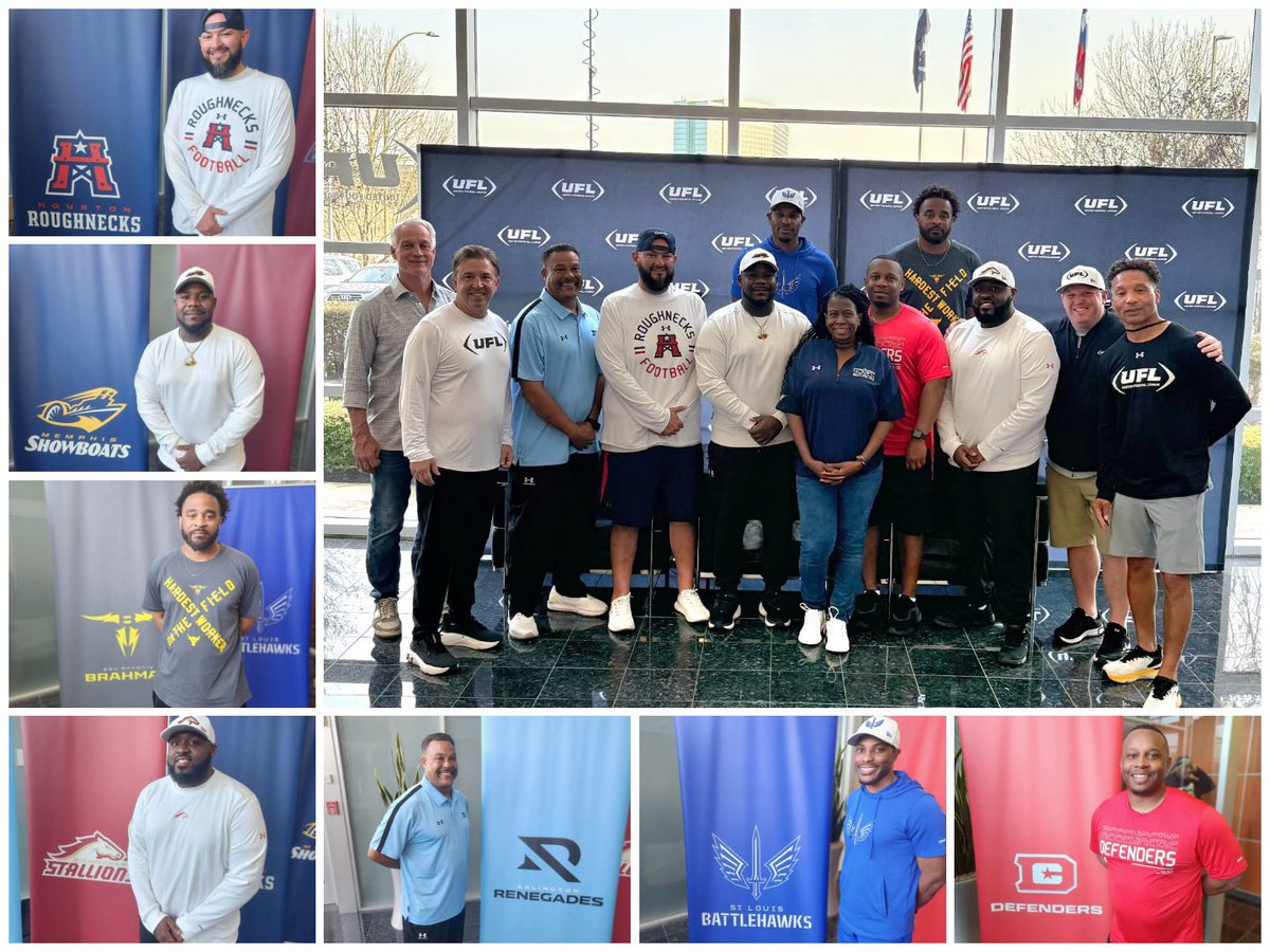 National Coalition of Minority Football Coaches (@ncmfc1) on Twitter photo This past weekend, our new class of <a href="/TheUFL/">United Football League</a> #Coalition fellows kicked off the program in Arlington during UFL training camp!
<a href="/CoachSoria/">Coach James Soria</a> <a href="/CoachCJ_FB/">Coach CJ Marshall</a> <a href="/CoachBatson09/">Johnathan Batson</a> <a href="/CoachJSamuel/">Jalen Samuel</a> <a href="/AdrielFenton/">Adriel Fenton</a> <a href="/CoachNevills/">Sean Nevills</a> <a href="/CoachTGibson/">Troy Gibson</a> @coachSims13
#JoinTheCoalition
#PreparePromoteProduce This past weekend, our new class of <a href="/TheUFL/">United Football League</a> #Coalition fellows kicked off the program in Arlington during UFL training camp!
<a href="/CoachSoria/">Coach James Soria</a> <a href="/CoachCJ_FB/">Coach CJ Marshall</a> <a href="/CoachBatson09/">Johnathan Batson</a> <a href="/CoachJSamuel/">Jalen Samuel</a> <a href="/AdrielFenton/">Adriel Fenton</a> <a href="/CoachNevills/">Sean Nevills</a> <a href="/CoachTGibson/">Troy Gibson</a> @coachSims13
#JoinTheCoalition
#PreparePromoteProduce