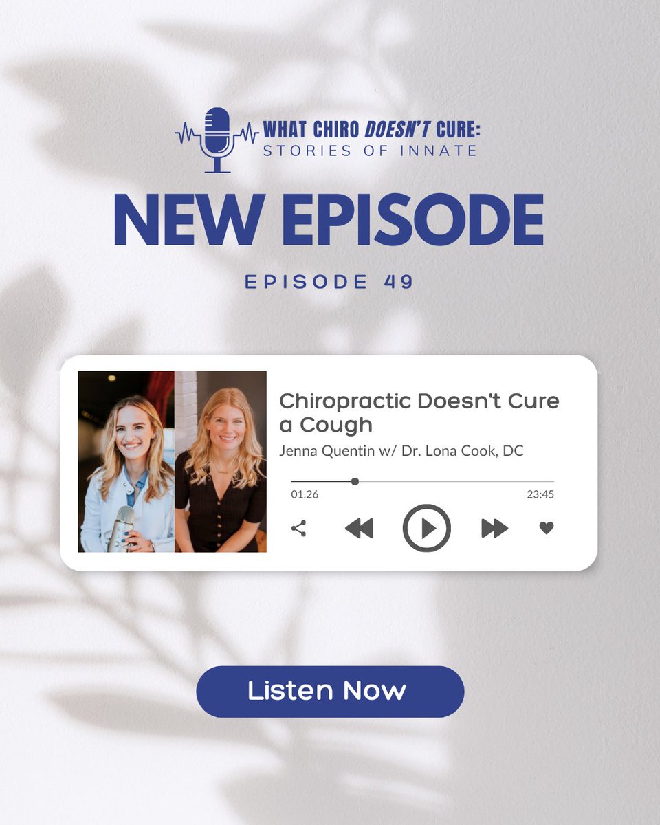 JennaQuentin's tweet photo. Listen as we share the story of a teacher whose chronic cough disappeared with chiropractic care—until stress brought it back. 

Listen to this episode of What Chiropractic Doesn't Cure: Stories of Innate on Apple Podcast and Spotify. https://t.co/XPwEgSDFKy