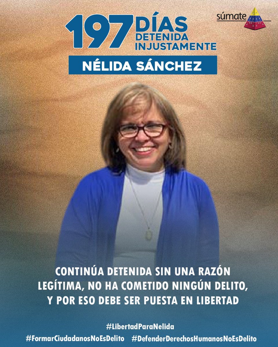Nuestra Coordinadora Nacional de Formación Ciudadana Electoral y defensora de los Derechos Humanos, Nélida Sánchez, cumple hoy #10Marzo 197 días privada de su libertad personal siendo inocente. Sus familiares solicitaron al Fiscal General de la República, Tarek William Saab, en