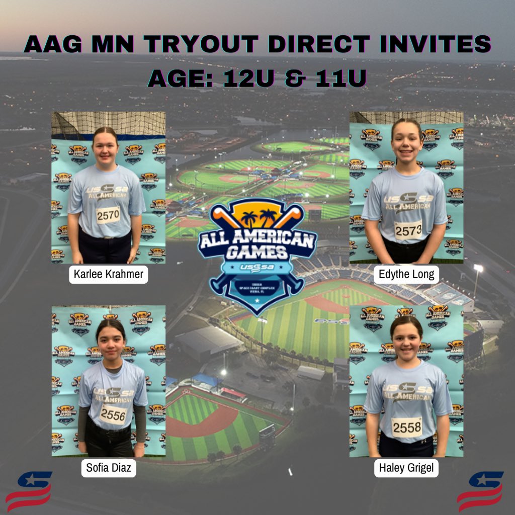 Congrats to these players for earning direct invites to the All American Games in Florida in July from our MN tryout!

#playusssa #usssafastpitch #allamericangames