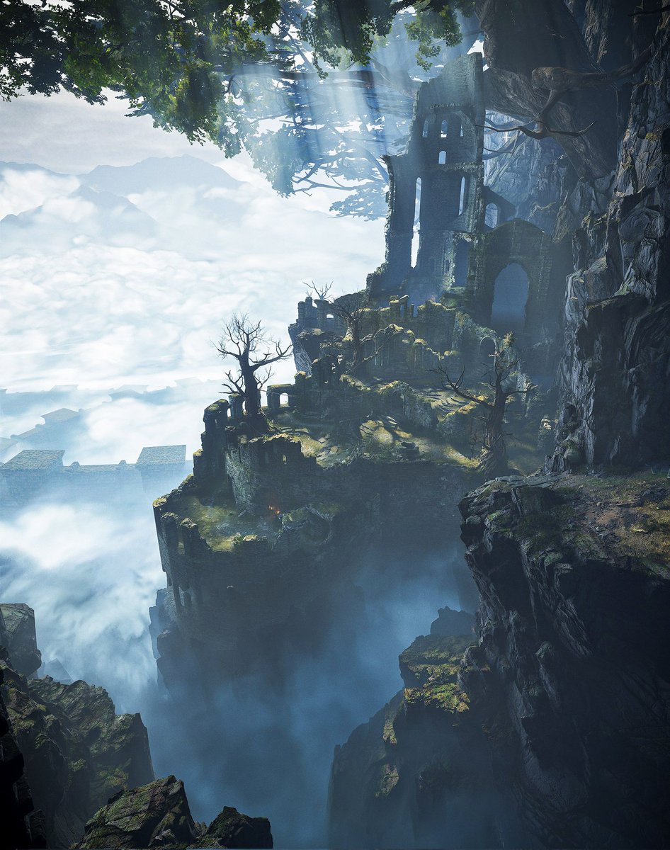 Parzival109's tweet photo. Hello! I'm Zhangming, and I'm a 3D environment artist! 
 As a big fan of Fromsoft, I just can't stop imagining what Lordran would look like in modern  graphics. So here's my interpretation of Firelink Shrine from DS1!
Praise the sun!
#UnrealEngine5 #darksouls #3dart https://t.co/ig3qgT5sfg