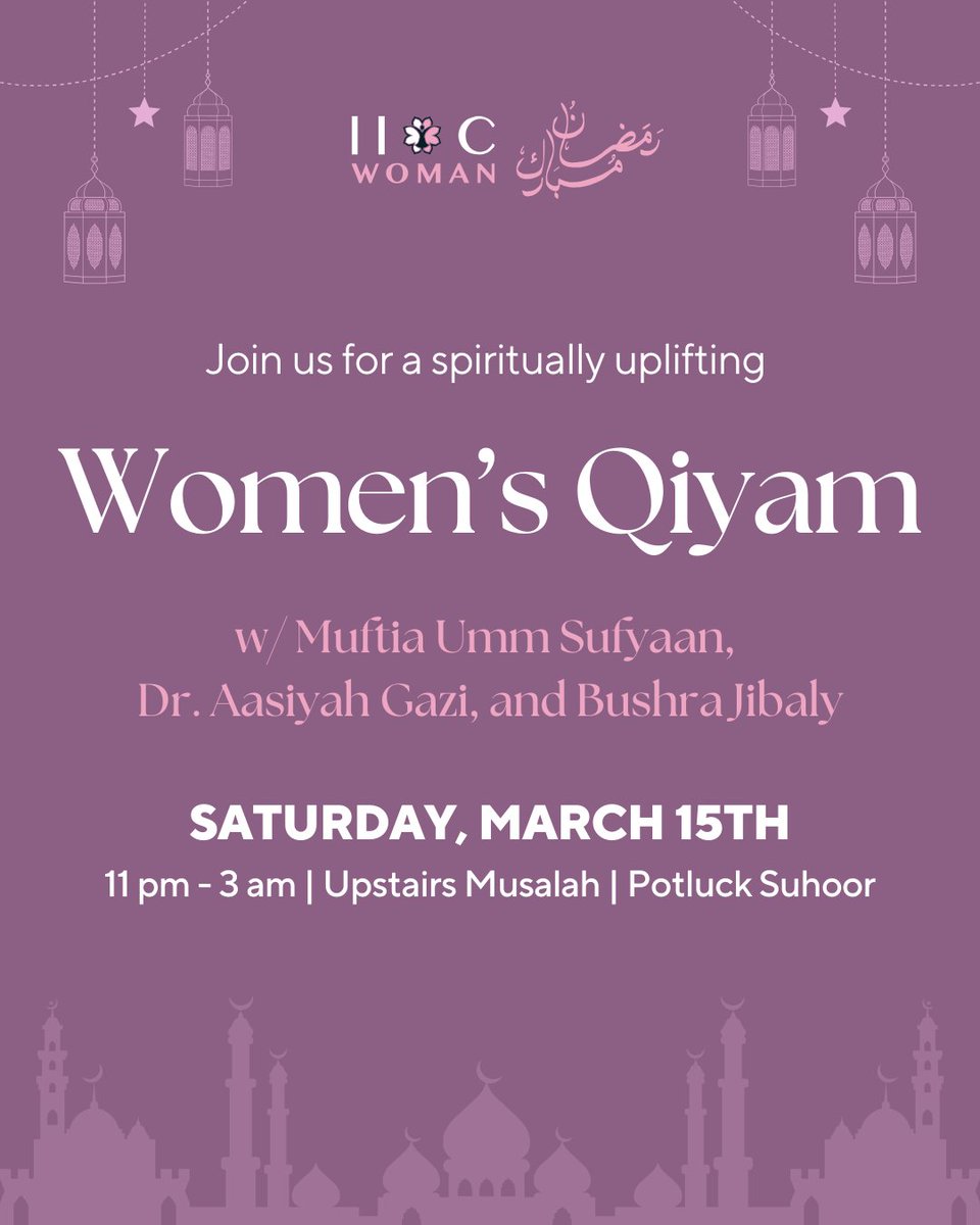 ocmuslim's tweet photo. Join us for a spiritually uplifting night | Women’s Qiyam | Saturday March 15 https://t.co/EJWpwwPm4U