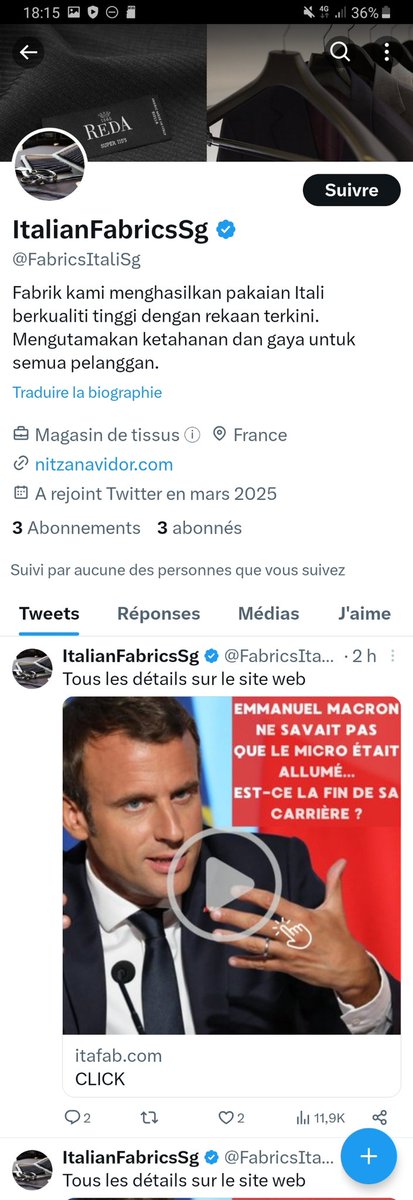 ThLeleu's tweet photo. Quelqu'un a-t-il une idée de ce que sont ces comptes qui diffusent ces liens web sur E.Macron ? https://t.co/60y5e0B3Co
