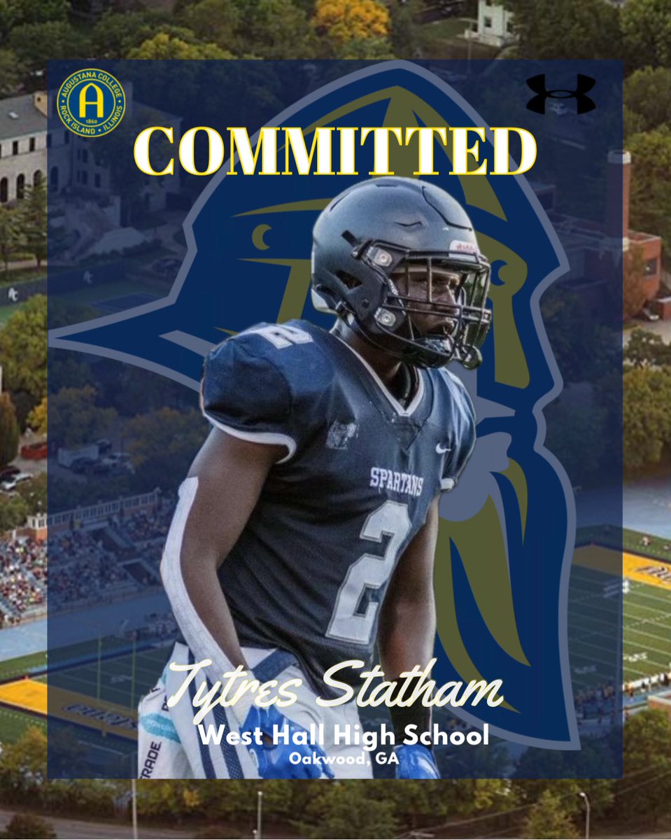 I’m extremely blessed to announce that l am 110% committed <a href="/AugieILfootball/">Augustana Football</a> super excited to join the brotherhood and grateful for the opportunity!!
<a href="/Coach19Bell/">Stephen Bell</a> <a href="/KroftonM/">Coach Montgomery</a> <a href="/WHSpartansFB/">West Hall Football</a> <a href="/pride1108/">Andrew Johnson</a> <a href="/CoachTaylor_76/">Josh Taylor</a> <a href="/CoachCrawfordWH/">Alex Crawford</a>