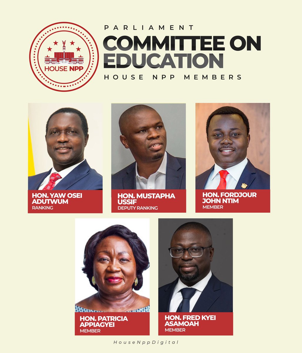 House NPP members on Parliament Committee on Education.