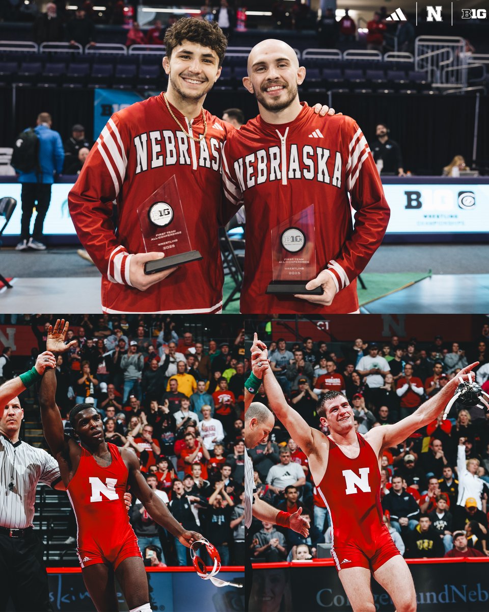Joining elite company.

Two Huskers stood atop the podium for the first time since James Green and Robert Kokesh in 2014.

#ToughTogether | #B1GWrestling