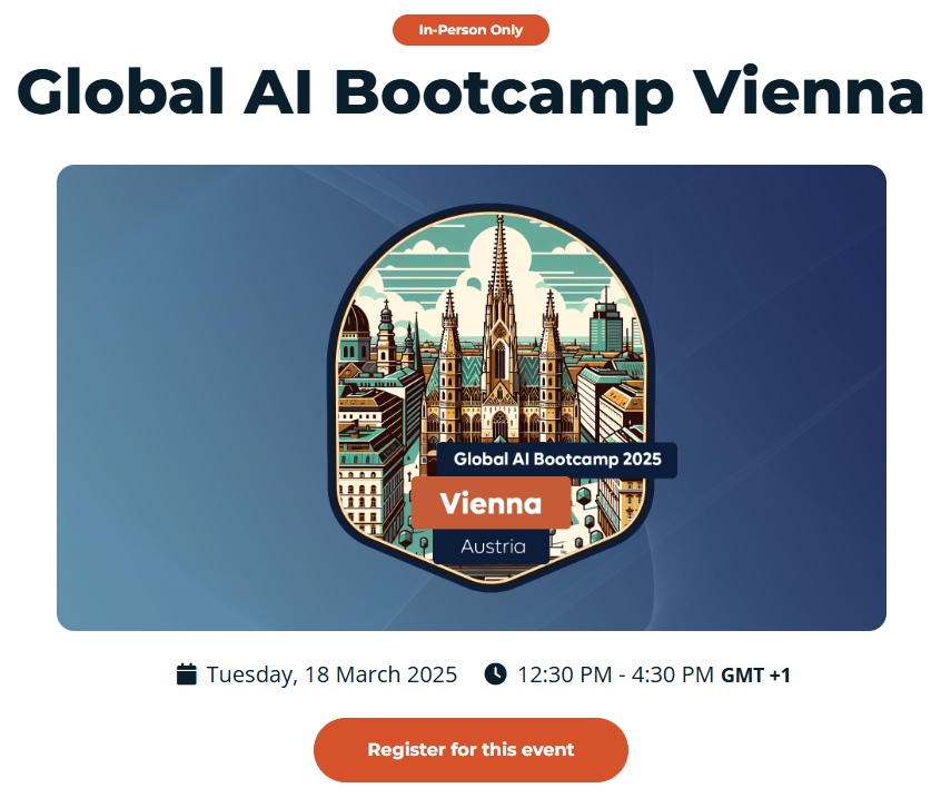 Toni Pohl ☁️🛵🇺🇦☮️ (@atwork) on Twitter photo Join us and learn about #AI next week at the #GlobalAICommunity in-person event on March 18th in #Vienna!
globalai.community/chapters/vienn… #mvpbuzz <a href="/GlobAICommunity/">Global AI Community</a> Join us and learn about #AI next week at the #GlobalAICommunity in-person event on March 18th in #Vienna!
globalai.community/chapters/vienn… #mvpbuzz <a href="/GlobAICommunity/">Global AI Community</a>