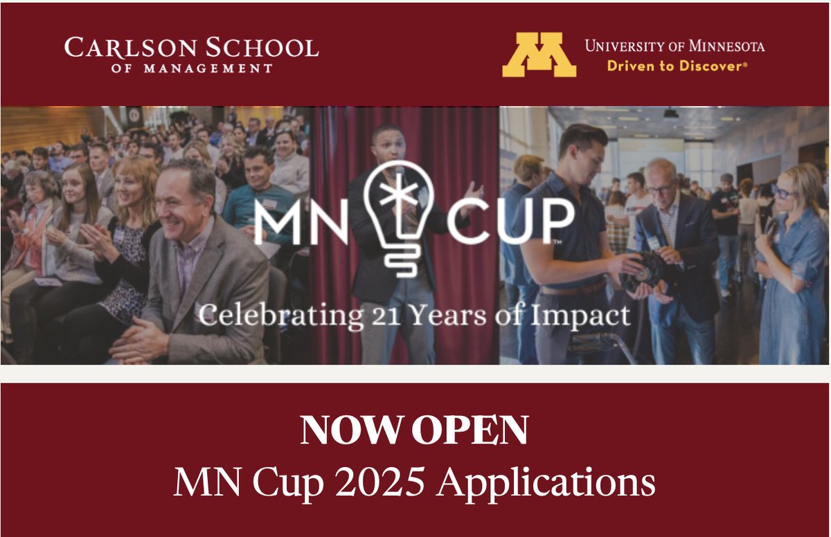 Now Open for applications, the 2025 <a href="/MinnesotaCup/">MN Cup</a> 

platform.younoodle.com/competition/mn…