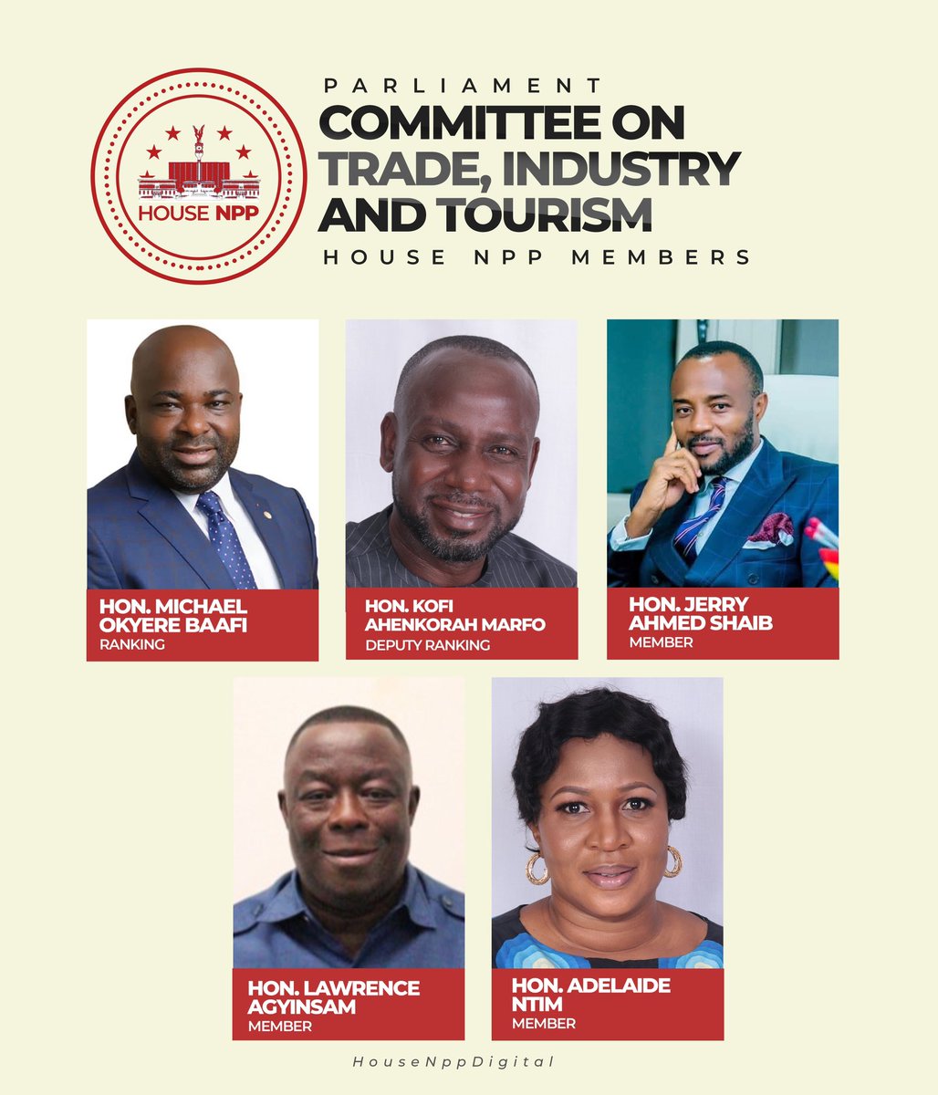 House NPP members on Parliament Committee on Trade, Industry and Tourism.