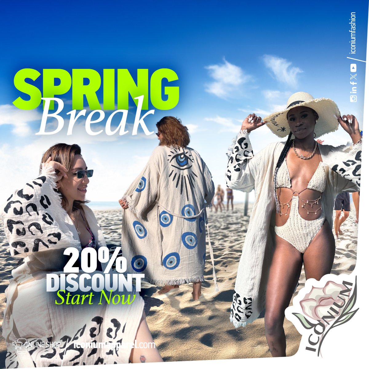 iconiumapparel's tweet photo. Spring Break vibes are here! ☀️🌊 Get ready to hit the beach in style with our 100% cotton muslin kimonos, designed for ultimate comfort and effortless elegance.

✨ Enjoy 20% OFF – Limited Time Only! ✨ https://t.co/lFZoy7Zs4C