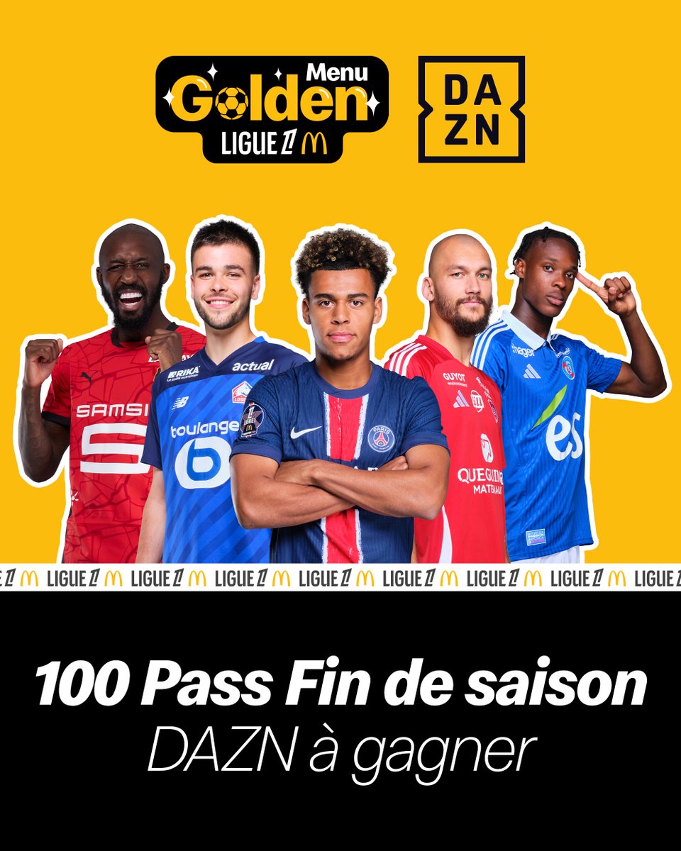 McDonald's France (@mcdonaldsfrance) on Twitter photo aujourd'hui la Team, je vous fais une passe D de fou, 100 codes
<a href="/DAZN_FR/">DAZN France</a> à gagner pour mater le Classique et la fin de saison gratuitement !!! #PSGOM
- Follow @mcdonaldsfrance
- RT & like ce post avant le 13/03
et 100 gagnants recevront des codes d’accès à la plateforme 🎁 aujourd'hui la Team, je vous fais une passe D de fou, 100 codes
<a href="/DAZN_FR/">DAZN France</a> à gagner pour mater le Classique et la fin de saison gratuitement !!! #PSGOM
- Follow @mcdonaldsfrance
- RT & like ce post avant le 13/03
et 100 gagnants recevront des codes d’accès à la plateforme 🎁