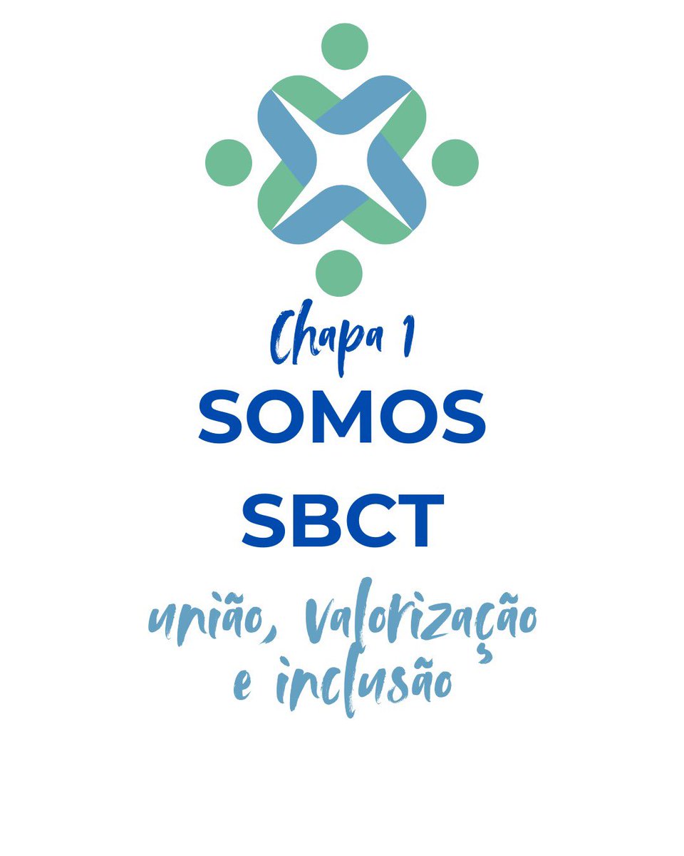 Chapa 1. Somos SBCT: união, valorização e inclusão 
Reunimos um grupo de pessoas experientes e representativas para formar uma Diretoria que busque valorização da especialidade, aprimorar a governança, estimular a ciência e promover inclusão.
Soc. Brasileira de Cirurgia Torácica