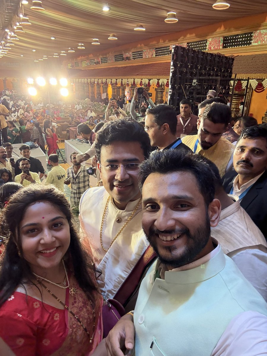SwaroopaShirke's tweet photo. Heartiest congratulations to our friend @Tejasvi_Surya and @ArtSivasri on beginning this beautiful new chapter of your lives! Wishing you both a lifetime filled with love, joy, and countless beautiful moments together. May your journey ahead be everything you've dreamed. https://t.co/mvxljWQXL0