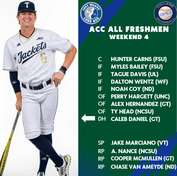 The ACC Central All Freshman Team of the Weekend is headlined by UL's Tague Davis and a trio of Georgia Tech first years.