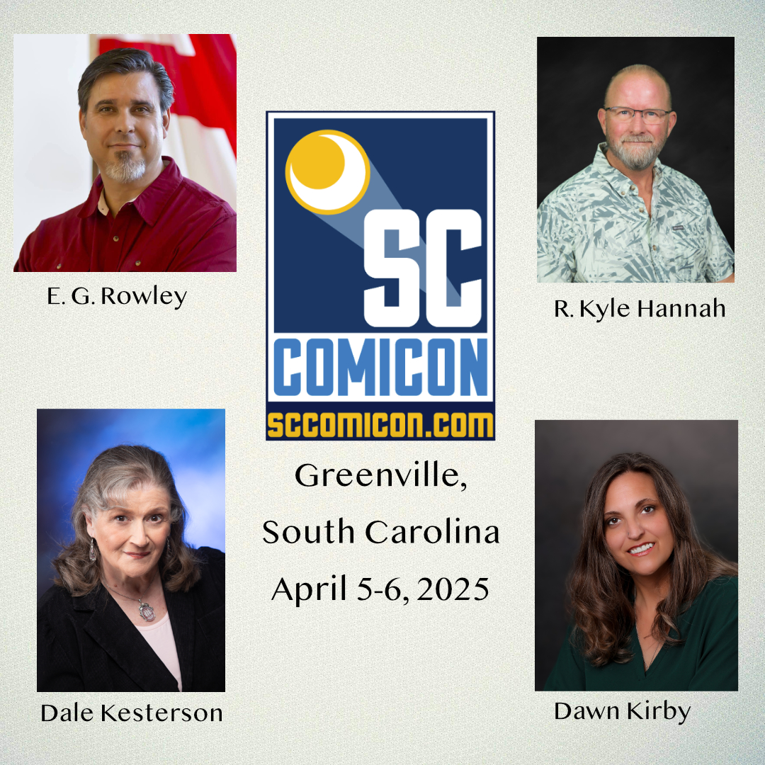 JumpmasterPress's tweet image. Jumpmaster Press is on the road in April!  Join us April 5-6 in Greenville, SC for SC Comicon @sccomicon
Our author guests will be @rkylehannah , @egrowley , @SecretsWriter, and Dale Kesterson.

Our steampunk author Philip Ligon will also make a guest appearance!

Mark your…