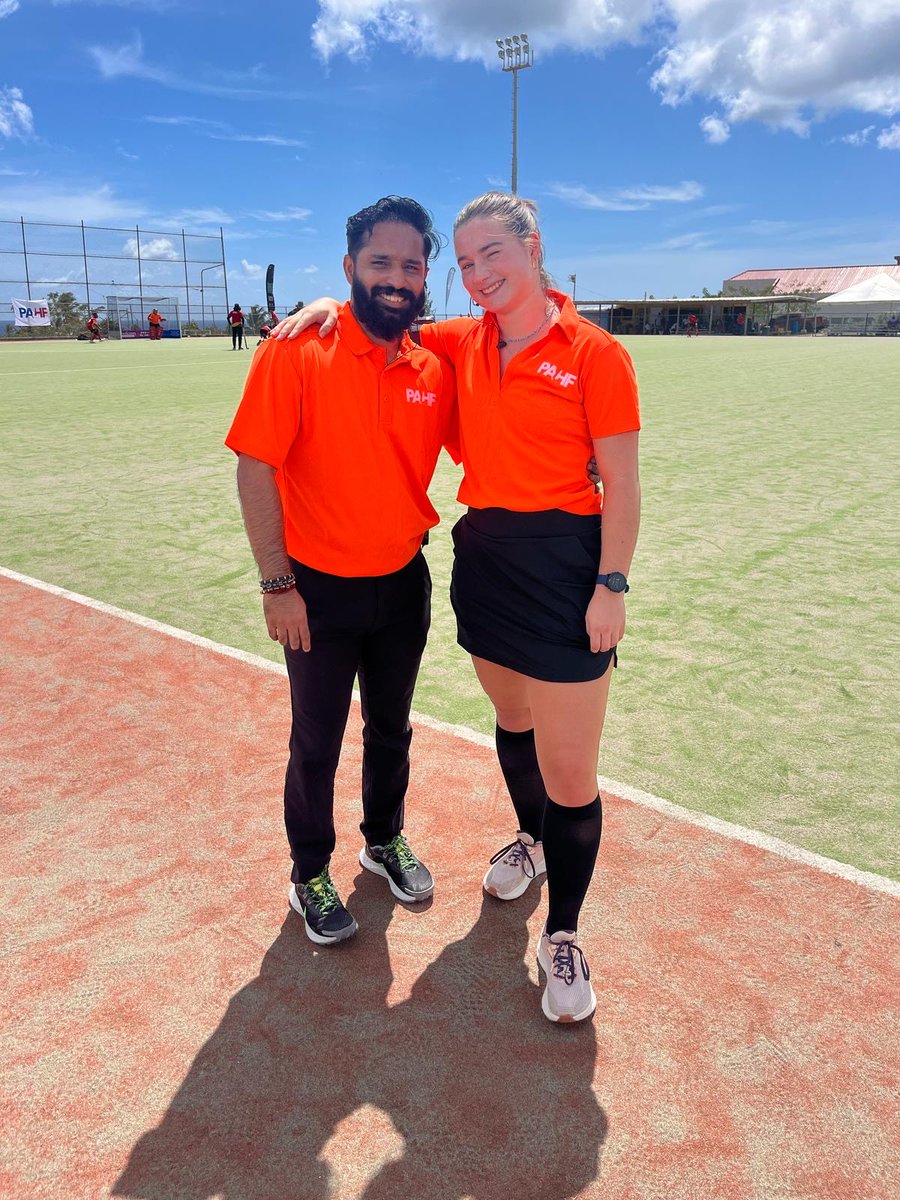 Nora Struchtrup and Pamba Manikandan represent Canada as umpires at the Junior Pan American Challenge in Barbados. Congratulations on the appointment! 🇨🇦
#GrowHockey #FHCTeamofTeams