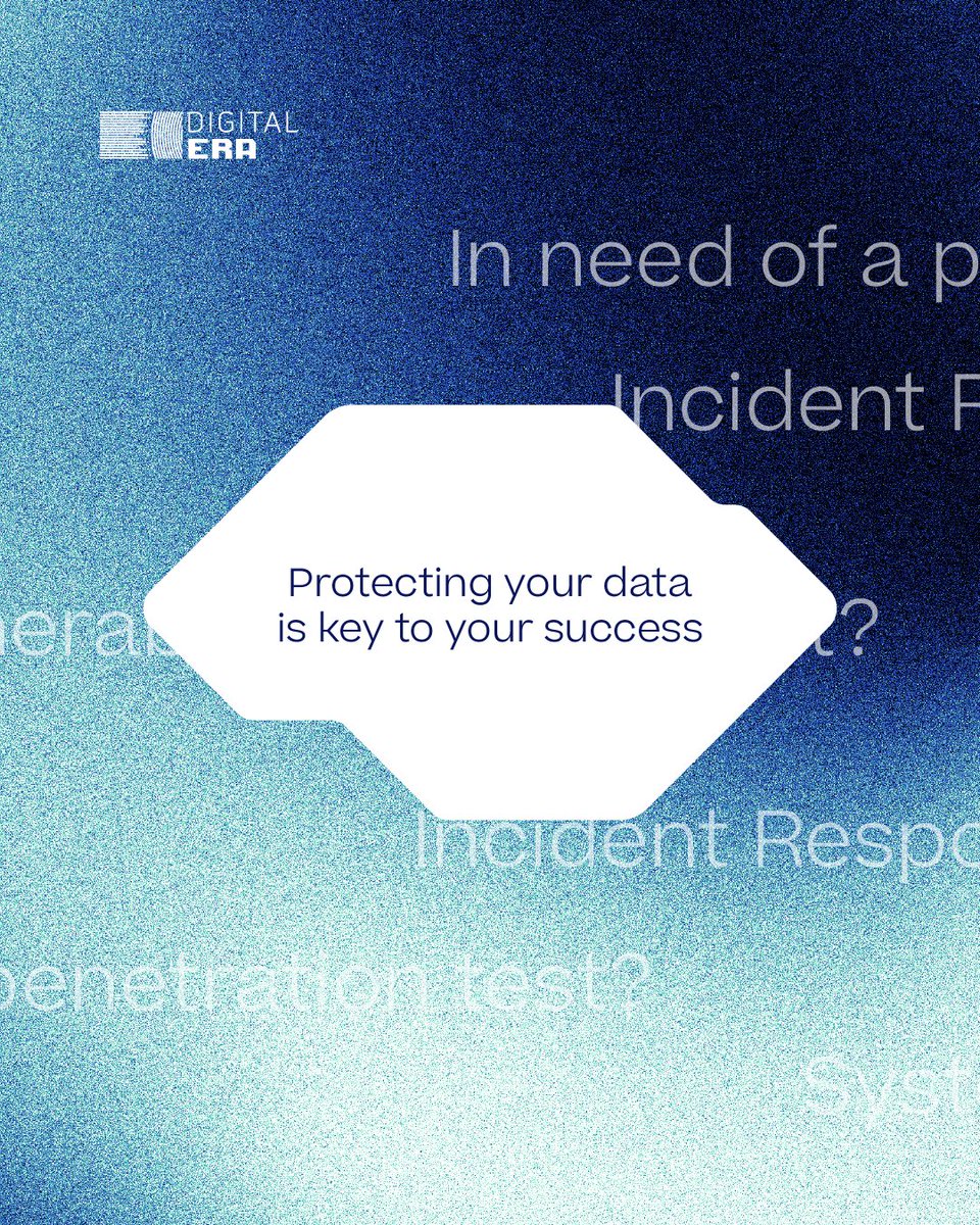 Digitaleragroup's tweet image. We help sec teams move from reactive to resilient with:
✅ IR – because “What now?” is too late.
✅ Pen Testing – Find weaknesses b4 attackers do.
✅ Vuln mgmt. – Patch smart, reduce risk.
✅ Custom sec strategies – Outthink attackers.
Proactive security = your competitive edge.