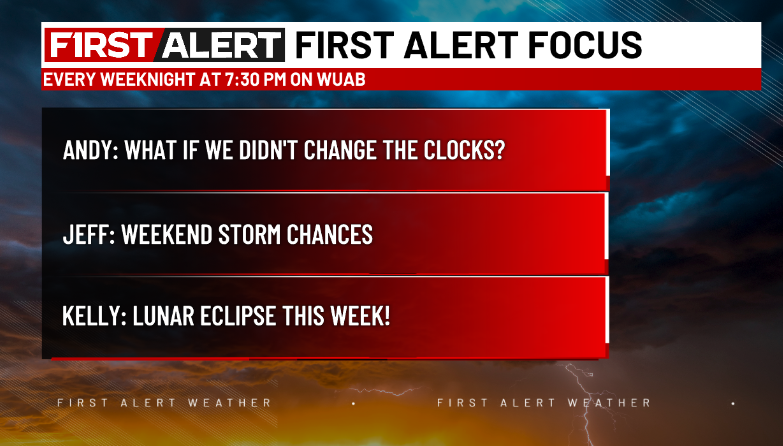 SamRobertsWX's tweet photo. You don't want to miss tonight's #FirstAlertFocus! πΊ @ChiliWX has a great topic for you. What if we didn't change the clocks twice a year? What would our earliest sunrise/sunset be? Catch the show on channel 43 at 7:30 PM! #ohwx @cleveland19news https://t.co/r0H8uvipTD