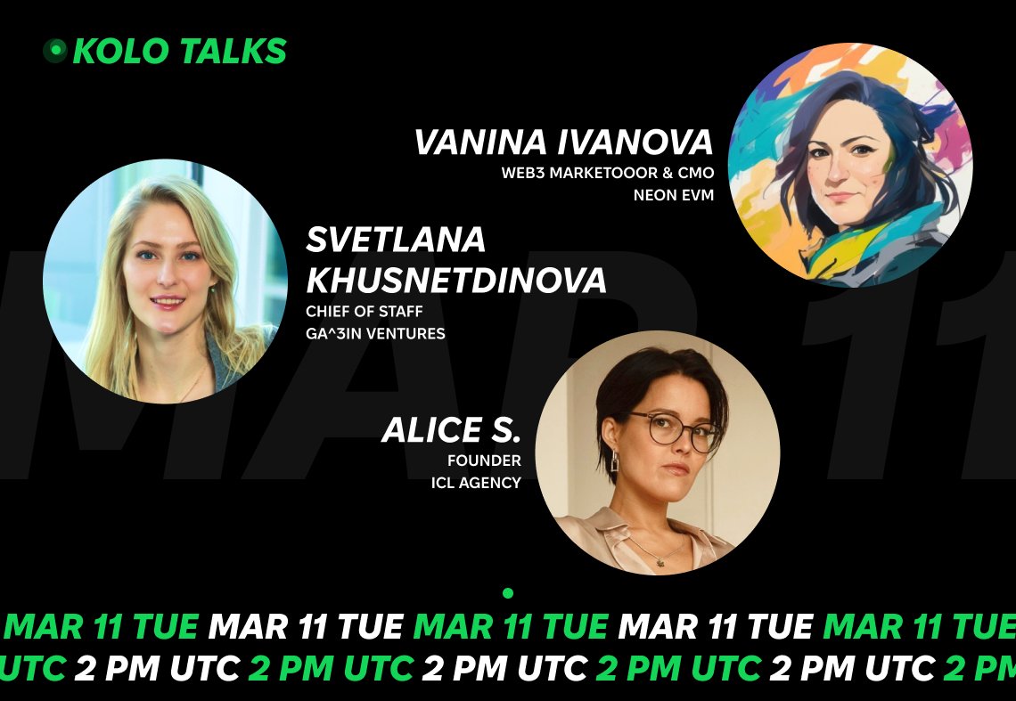 👸🏻 #KoloTalks: Powerful Women in #Web3

📆 Date: Tomorrow, March 11
⏰ Time: 2 PM UTC
📍 Where: x.com/i/spaces/1mrGm…

What does it take to make an impact in crypto? How do women navigate challenges, opportunities, and innovations in this space? Let’s find out!

🎙 Speakers:
•