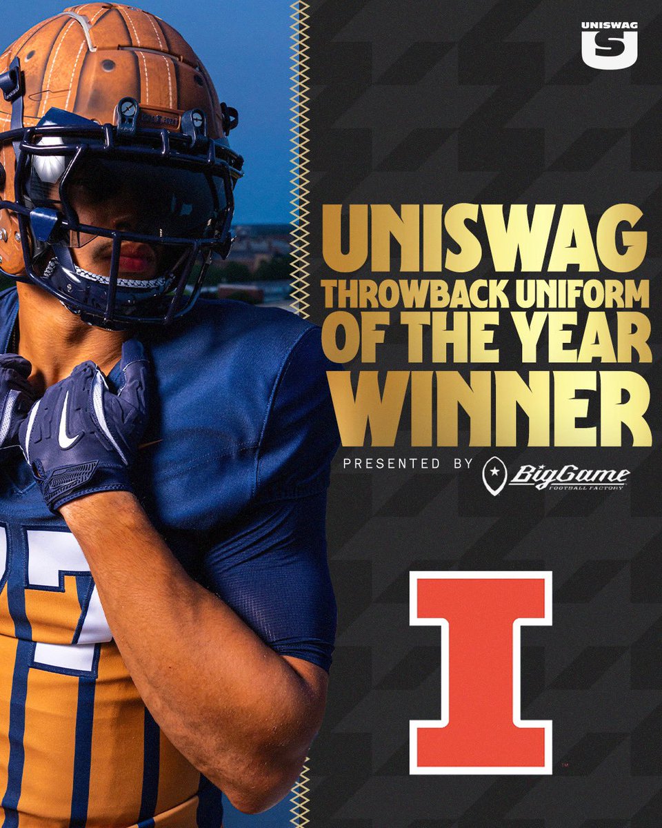 UNISWAG Throwback Uniform of the Year

The fans voted <a href="/IlliniFootball/">Illinois Football</a> the winner of the best college football throwback uniform for the 2024 season.

#uniswag