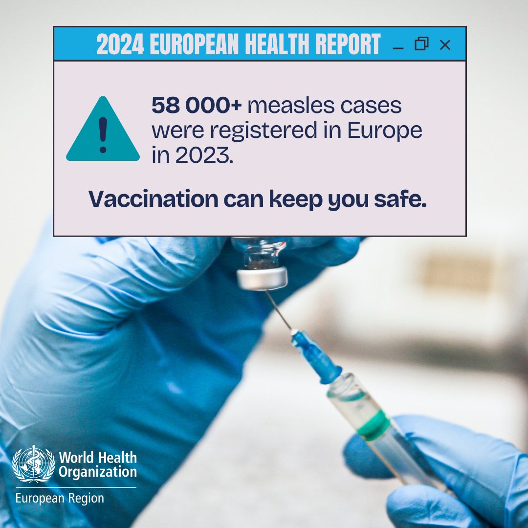 Preventable diseases like measles and pertussis are spreading as fewer people in Europe receive vaccination.  
 
Outbreaks are avoidable. Every vaccine counts.  
 
#EHR2024 calls on countries to tighten our grip on infectious diseases: 

bit.ly/EHR2024