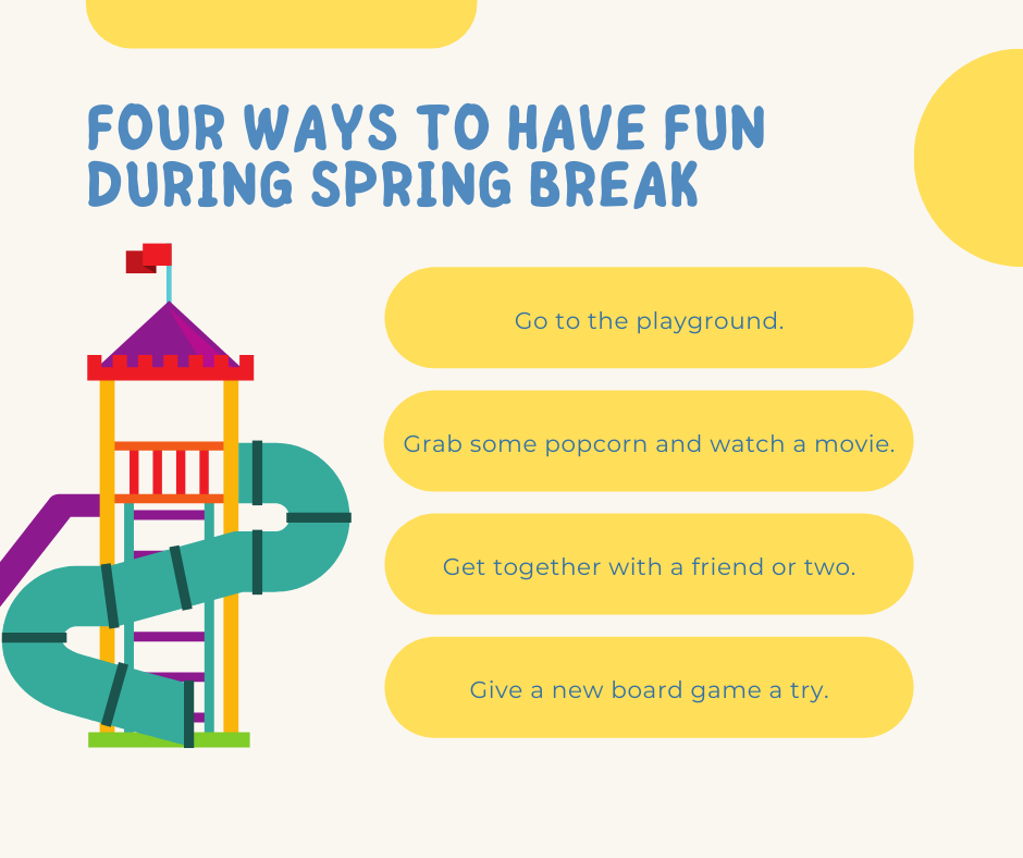 msbehaviorsvcs's tweet image. The moment we’ve all been waiting for... SPRING BREAK! 🌞 Here are four fun ways to make the most of your break:

#SpringBreakFun #BreakTime #FamilyTime #SpringVibes