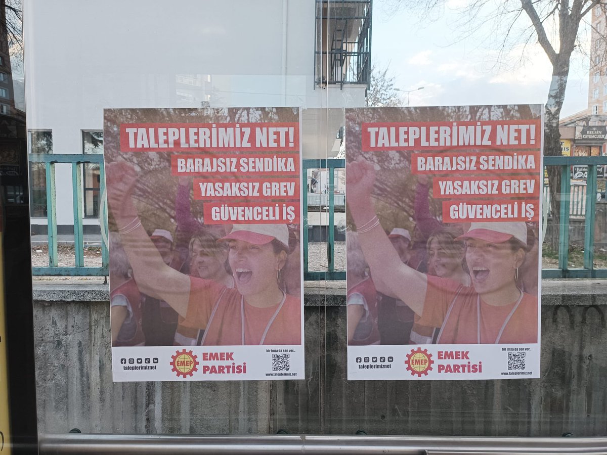 KayseriEmep's tweet image. 📢TALEPLERİMİZ NET! 

🔴BARAJSIZ SENDİKA,
🔴YASAKSIZ GREV,
🔴GÜVENCELİ İŞ!

#kayseri #EMEP