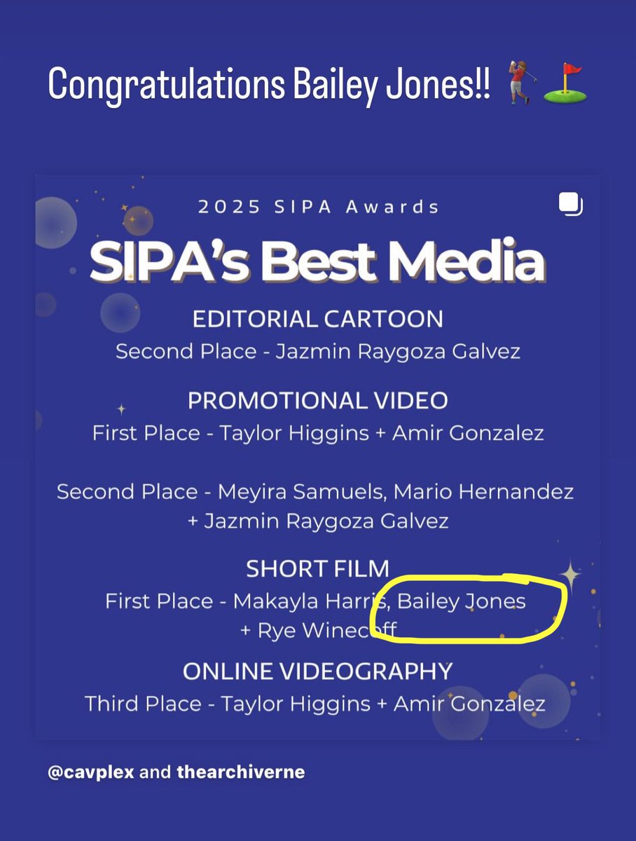 RNEGolf's tweet image. Super congratulations to Bailey Jones and her team for receiving the Southern Interscholastic Association Press Award and 1st Place, Best Media - Short film this past weekend! #rnegolf #morethananathlete