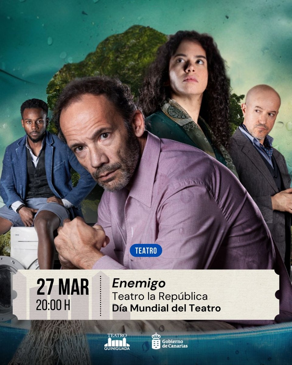 “Enemigo” llega al Guiniguada con motivo del Día Mundial del Teatro📷
Un espectáculo que habla de problemáticas actuales, de chantaje, amenazas medioambientales, la mentira como arma política, la manipulación de las masas desde la prensa, la desinformación o la desacreditación.