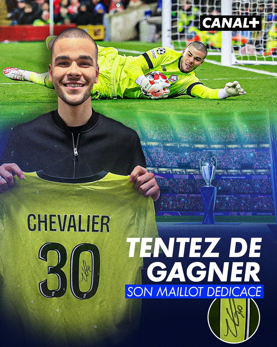 CANAL+ Foot (@canalplusfoot) on Twitter photo TENTEZ DE GAGNER LE MAILLOT DÉDICACÉ DE LUCAS CHEVALIER À L'OCCASION DE LILLE / DORTMUND 🎁
Pour participer 👇
- RT ce post ✅
- Follow le compte <a href="/CanalplusFoot/">CANAL+ Foot</a> ✅
Tirage au sort le 16/03 ☘️
Règlement en bio. TENTEZ DE GAGNER LE MAILLOT DÉDICACÉ DE LUCAS CHEVALIER À L'OCCASION DE LILLE / DORTMUND 🎁
Pour participer 👇
- RT ce post ✅
- Follow le compte <a href="/CanalplusFoot/">CANAL+ Foot</a> ✅
Tirage au sort le 16/03 ☘️
Règlement en bio.