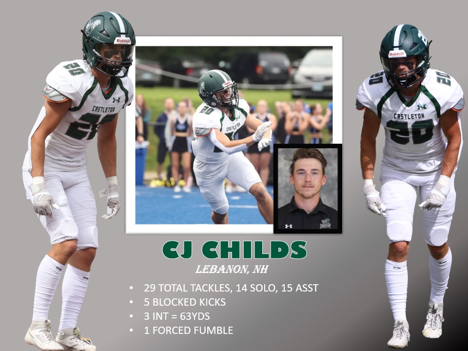 CJ Childs took home his second STPOY Award following a historic year blocking kicks! His program-record 5 blocked kicks led ALL of #D3FB, as well as D1 FCS and FBS! ❌