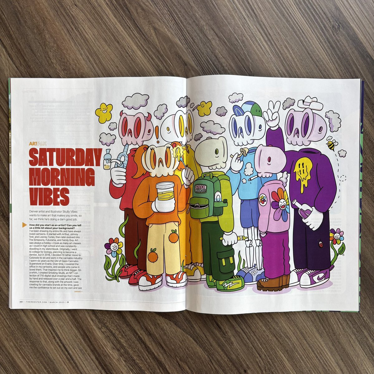 denverart's tweet image. 💀🔥 @skullyvibes is @roostermagazine’s featured cover artist this month!

See Skully’s creations at our gallery and pick up an issue around town 

therooster.com/articles/satur…

#skullyvibes #roostermagazine #denverartsociety