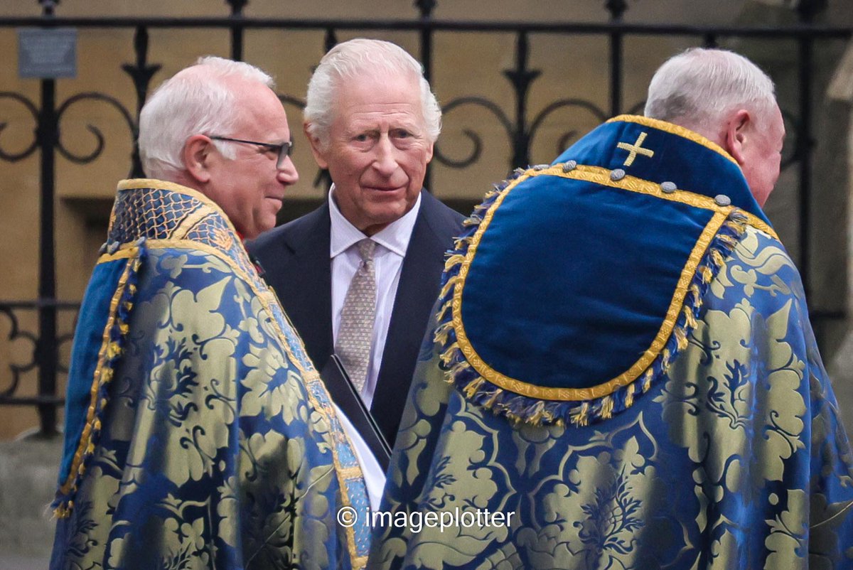 imageplotter's tweet photo. #KingCharles III and Queen #Camilla, also at the #CommonwealthService. The King and Queen looked in better spirits than the younger Royals. I quite like the shot where they chat to clergy and he throws a quizzical look over to the crowd where I stood.Pic set also @Alamy_Editorial https://t.co/vVP2lZMmWF