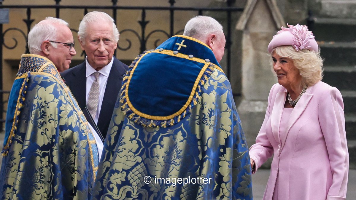 imageplotter's tweet photo. #KingCharles III and Queen #Camilla, also at the #CommonwealthService. The King and Queen looked in better spirits than the younger Royals. I quite like the shot where they chat to clergy and he throws a quizzical look over to the crowd where I stood.Pic set also @Alamy_Editorial https://t.co/vVP2lZMmWF