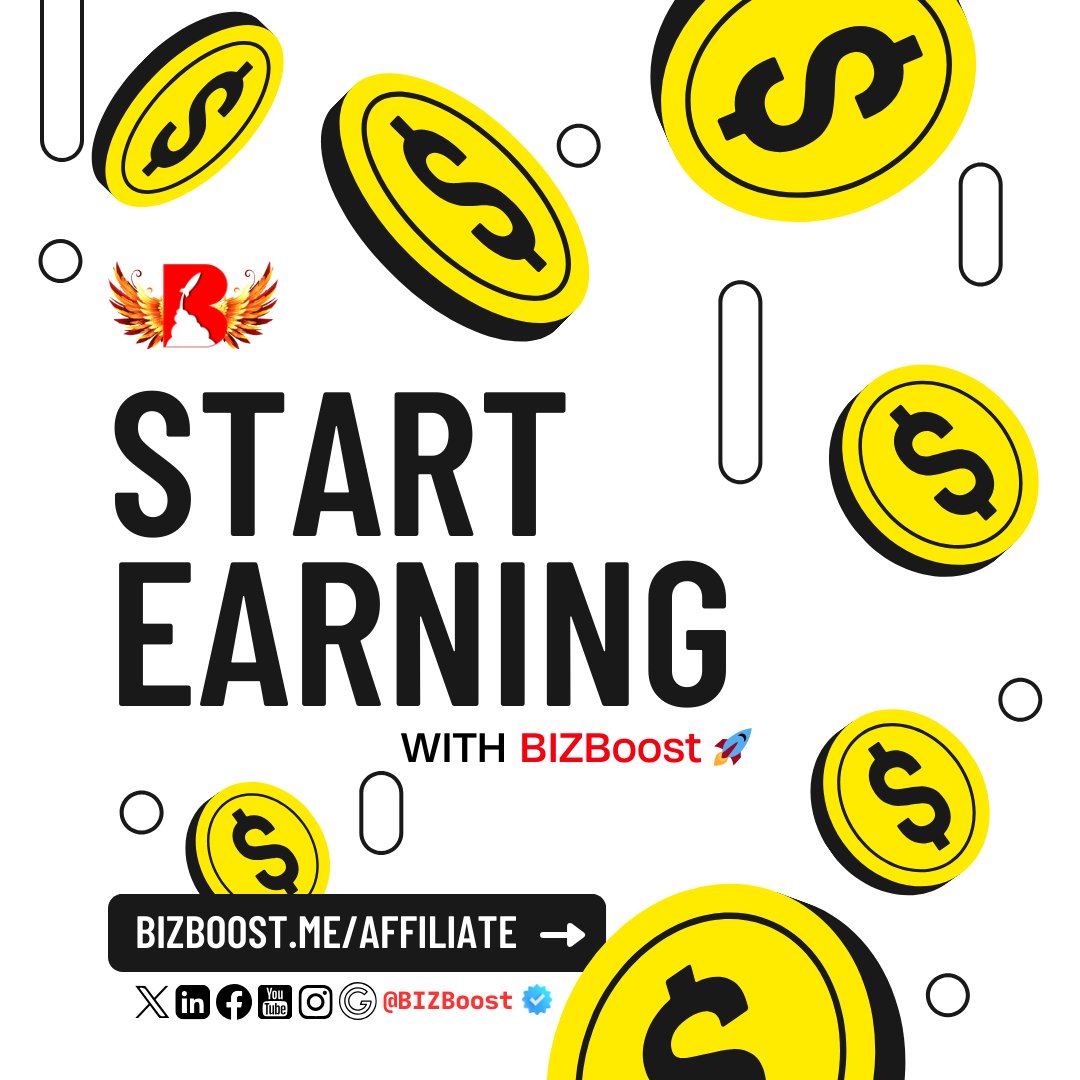 TheSoulfulEMU's tweet image. Introducing @BIZBoost Affiliate Partnership Program 💰🚀 Earn up to 40% commissions simply by sharing what you believe in. No inventory. No sales pressure. Just authentic connections that pay. 🔗 Join Now: bizboost.me/affiliate #MondayTalks