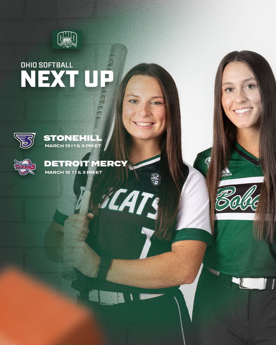 BOBCATS! WE ARE FINALLY HOME!

You have four chances to see Ohio at the OSF this week starting on March 13 with a DH starting at 1 p.m. again Stonehill, before returning on Saturday, March 15 for another DH against Detroit Mercy!

Head over to OhioBobcats.com to purchase