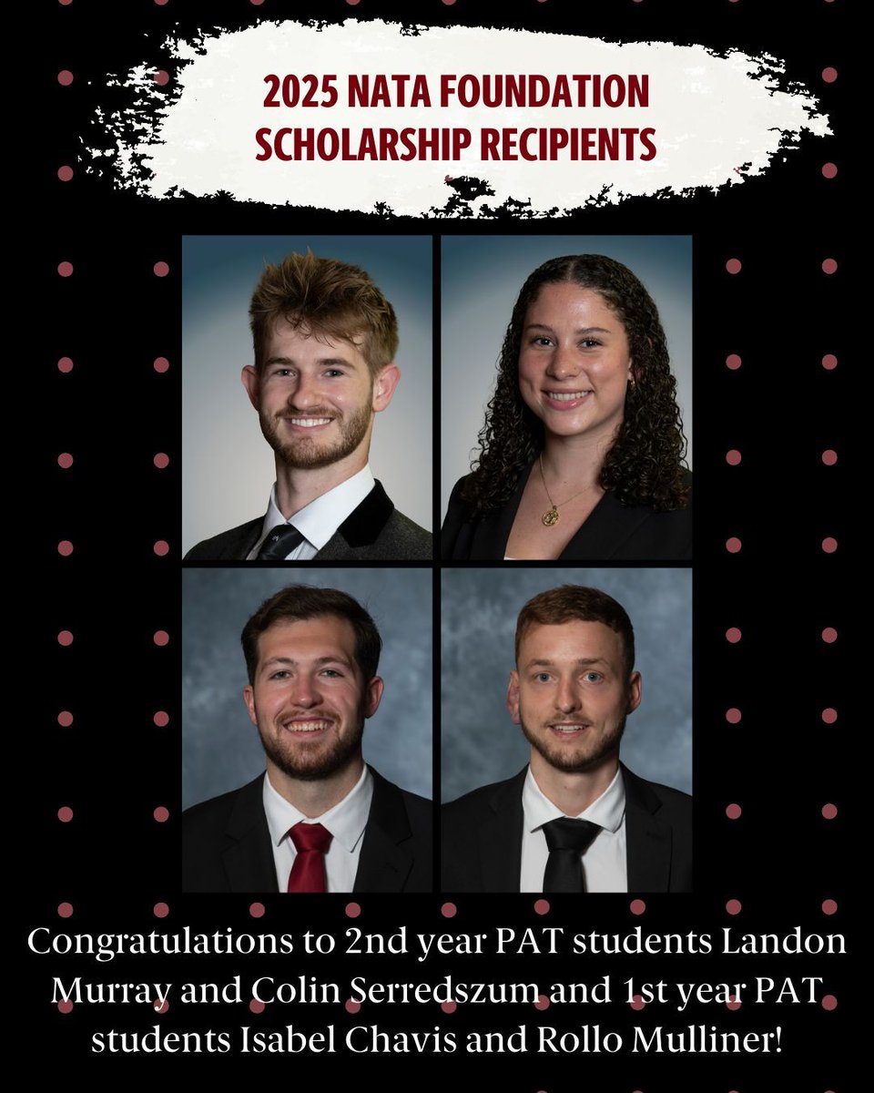 We are excited to share that 4 #GamecockAT students were selected for a 2025 NATA Research &amp; Education Foundation Scholarship. Congrats!! buff.ly/frhgTDx