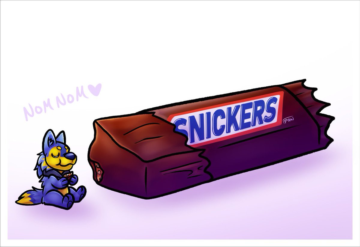 Werewolferd's tweet photo. AT: A Small Snack
Nom Nom <3
#furry #furryart #fox #snickers #micro #Snickersbar https://t.co/adPyzZ2zYO