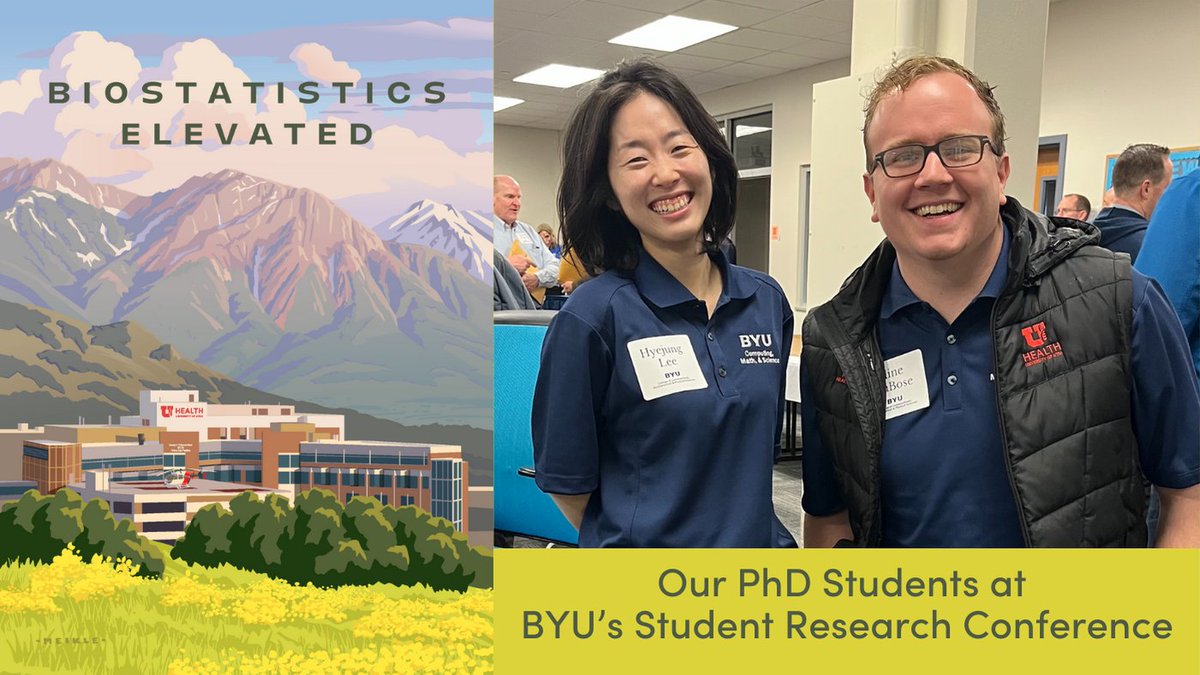 Our PhD students, <a href="/hyejunglee_/">Hyejung</a>  &amp; <a href="/KlineDuBose/">Kline DuBose</a> , proudly represented Biostatistics Elevated as judges at <a href="/BYU/">BYU</a>'s Student Research Conference! #biostatselevated