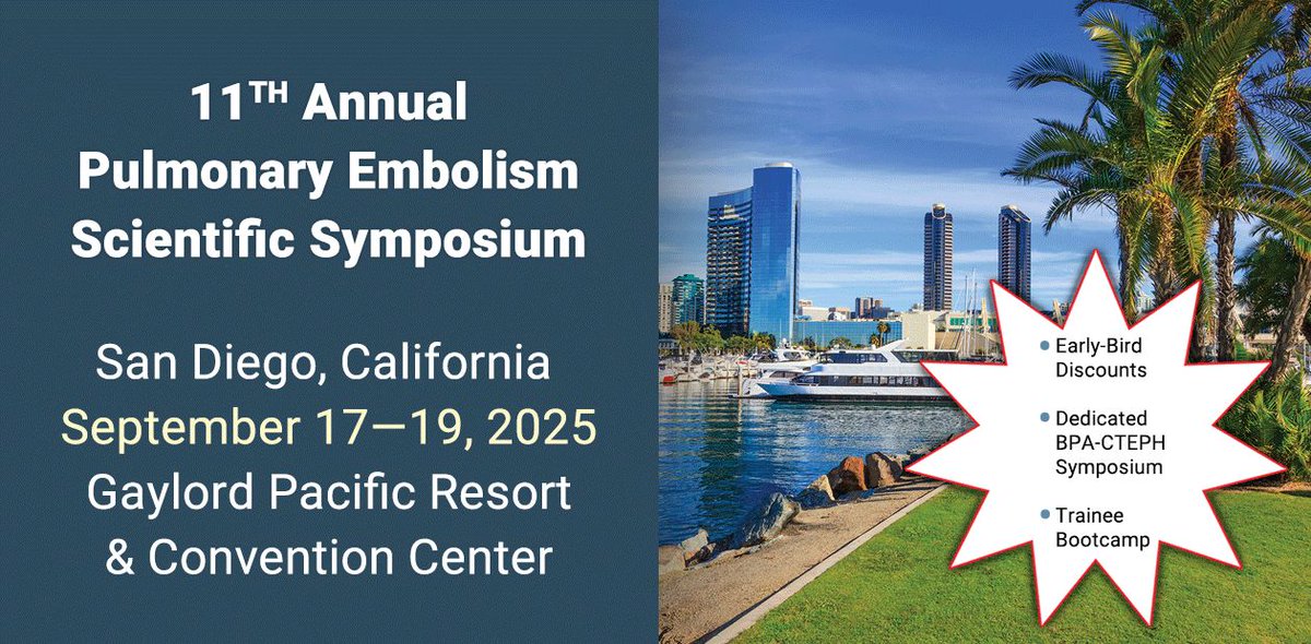 The 11th Annual Pulmonary Embolism Scientific Symposium will be convened September 17-20, 2025 in San Diego, CA.

Whether you are looking to establish, expand, or optimize your PERT team, this powerhouse symposium has you covered.

Secure your seat by registering today: