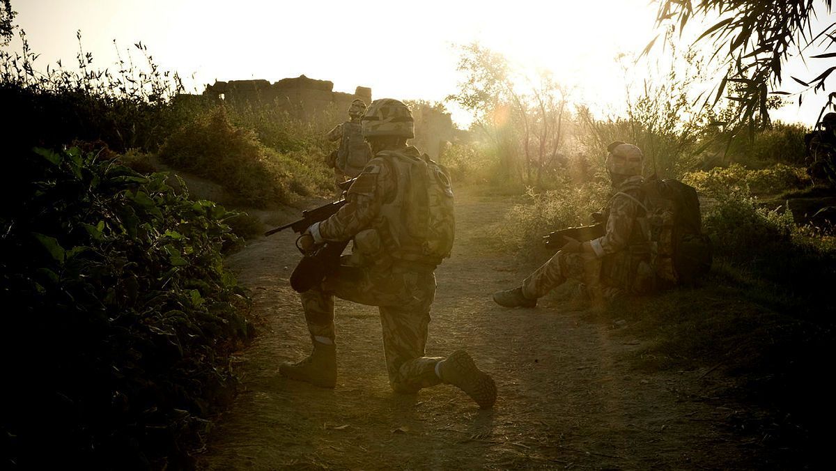 3 Troop, Whiskey Company, 45 Commando Royal Marines, conducting their first patrol from Sangin DC. 

The patrol was to resupply a Patrol Base (PB) roughly 800m away from the main compound with additional manpower and stores.