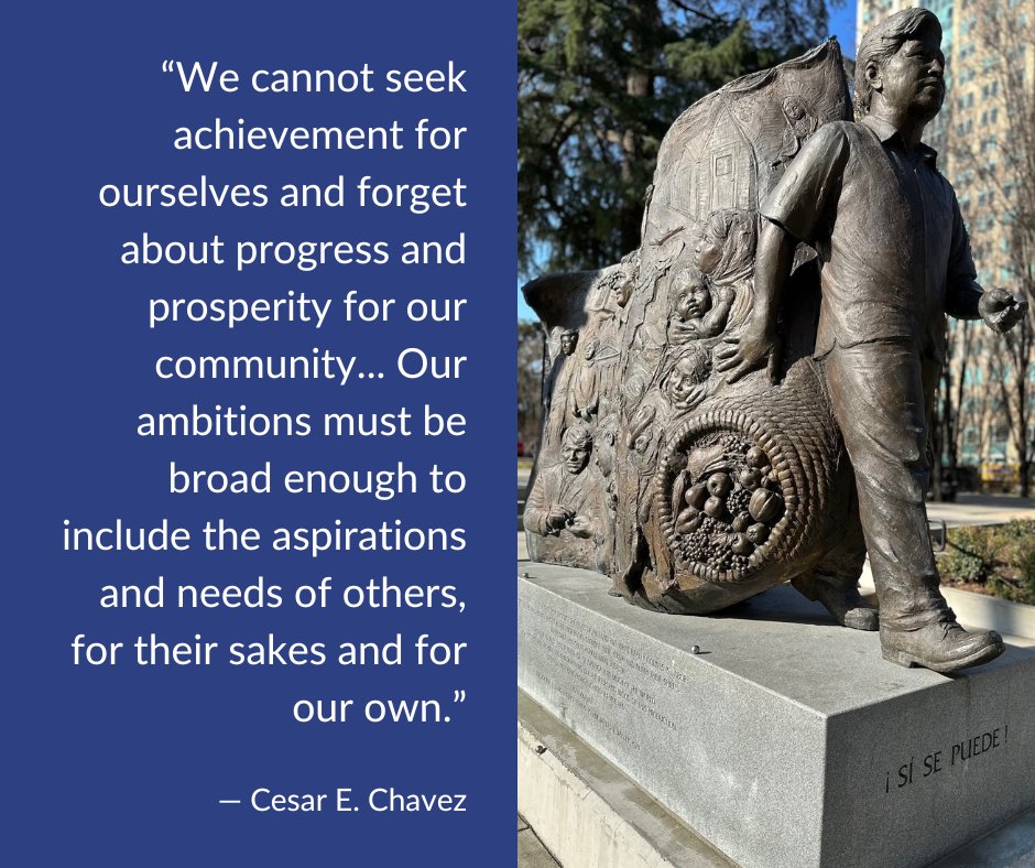 “We cannot seek achievement for ourselves and forget about progress and prosperity for our community... Our ambitions must be broad enough to include the aspirations and needs of others, for their sakes and for our own.” — Cesar E. Chavez

The court closed for Cesar Chavez Day.