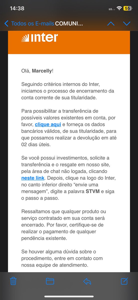 marcelly do nascimento 🐕🦺 (@marc3llyn4sc1m) on Twitter photo Gostaria muito de saber, como vocês encerram a conta sem ao menos um aviso prévio ou algo do tipo? O cartão era minha vida, anos usando pra conseguir meu limite, e do nada encerram a conta? <a href="/interbr/">Inter, seu Super App Financeiro</a> Gostaria muito de saber, como vocês encerram a conta sem ao menos um aviso prévio ou algo do tipo? O cartão era minha vida, anos usando pra conseguir meu limite, e do nada encerram a conta? <a href="/interbr/">Inter, seu Super App Financeiro</a>