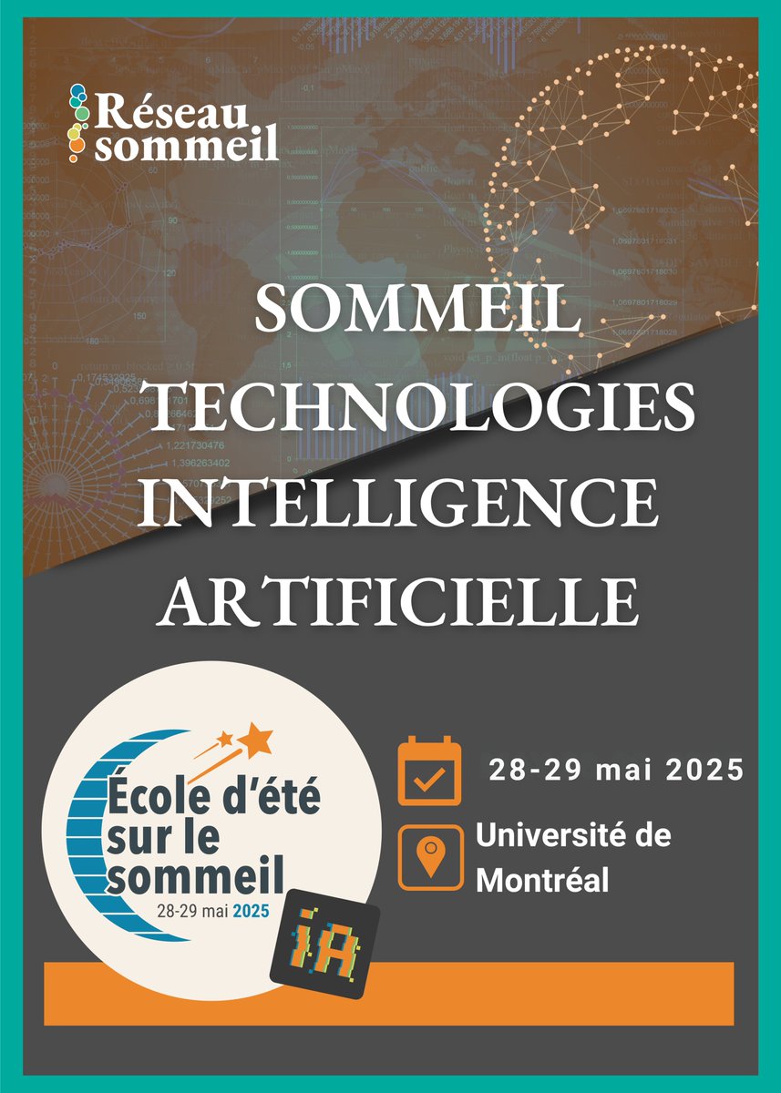 ReseauSommeilQc (@reseausommeilqc) on Twitter photo 📅 Save the date!The second Sleep Summer School will be taking place on May 28th and 29th, 2025 at the University of Montreal.  This year, the theme will be the link between sleep, technologies and artificial intelligence. Learn more and register, here: reseausommeil.ca/events/ecole-e… 📅 Save the date!The second Sleep Summer School will be taking place on May 28th and 29th, 2025 at the University of Montreal.  This year, the theme will be the link between sleep, technologies and artificial intelligence. Learn more and register, here: reseausommeil.ca/events/ecole-e…