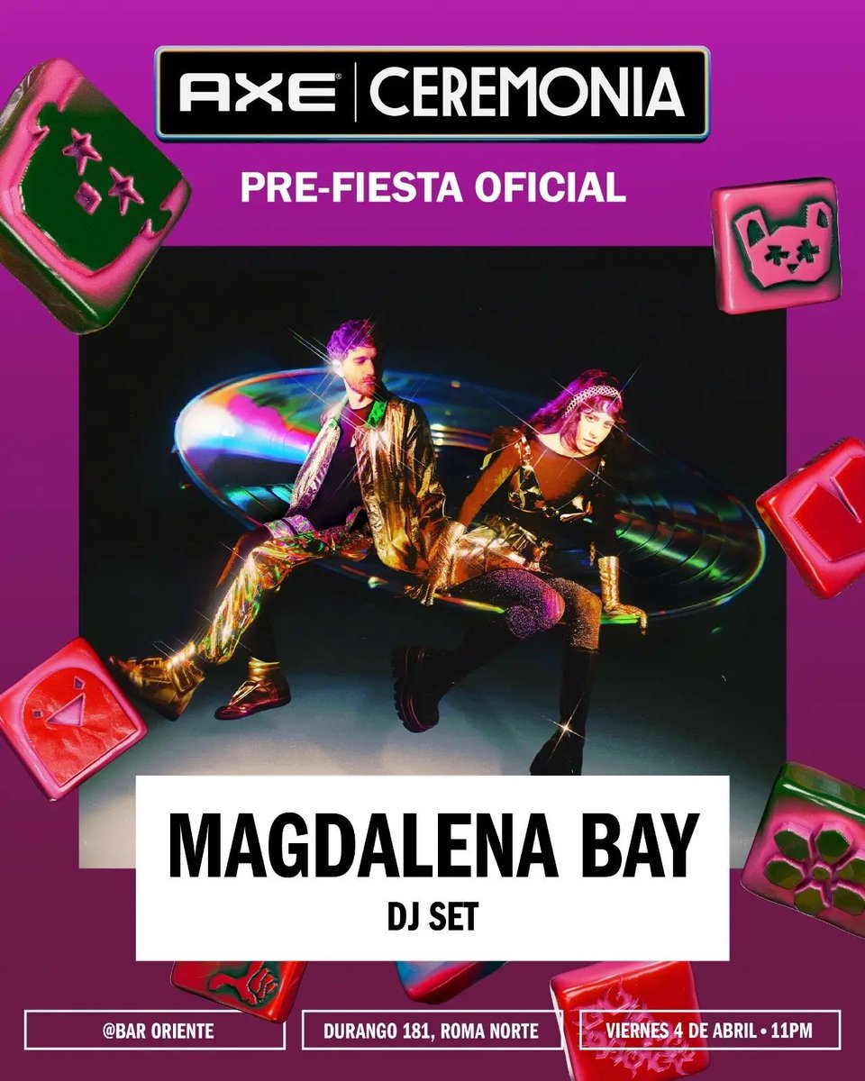 Como pre-fiesta oficial, <a href="/AXECeremonia/">AXE Ceremonia</a> y <a href="/ecoenvivo_/">ECO live</a> presentan a <a href="/MagdalenaBay/">Magdalena Bay</a> Dj Set. Corran porque los boletos están casi por acabarse.
es.ra.co/events/2118883