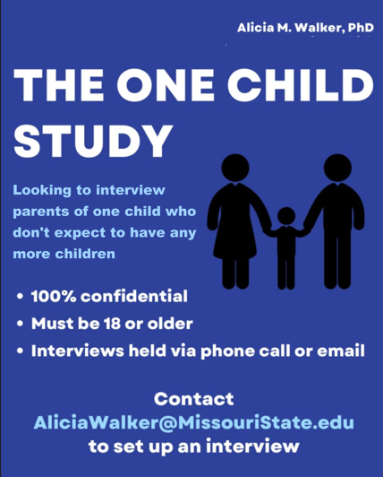 AliciaMWalker1's tweet photo. Hey, parents of ONE child who don't expect to have more! 👶
💬 I want to hear YOUR story for The One Child Study! 🔍
✨ 100% confidential 🛡️
Interviews via phone 📞 or email ✉️
Conact me to join! 🙋‍♀️ 
#OneChildStudy #Parenting #OnlyChildren https://t.co/zHII91N72e