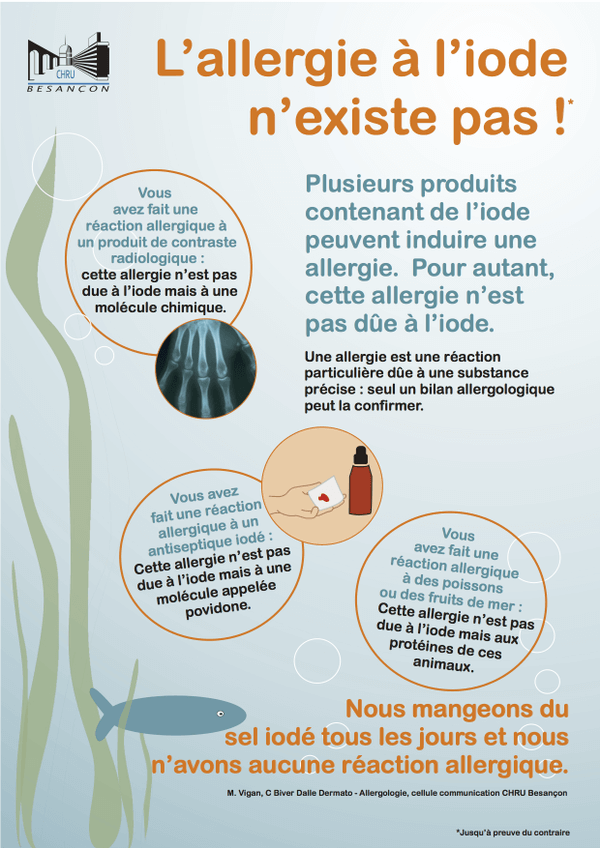 L’allergie à l’iode, un mythe ? 🤔
Aucune preuve scientifique !

❌ Réactions aux produits de contraste, antiseptiques iodés, fruits de mer : ce n'est pas l'iode mais d'autres composants en cause.

📌 Nous consommons du sel iodé chaque jour !
 ordoscopie.fr/lallergie-a-li…